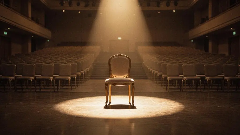 Salle de réception élégante et vide, symbolisant la mise en scène stratégique d'un événement de marque