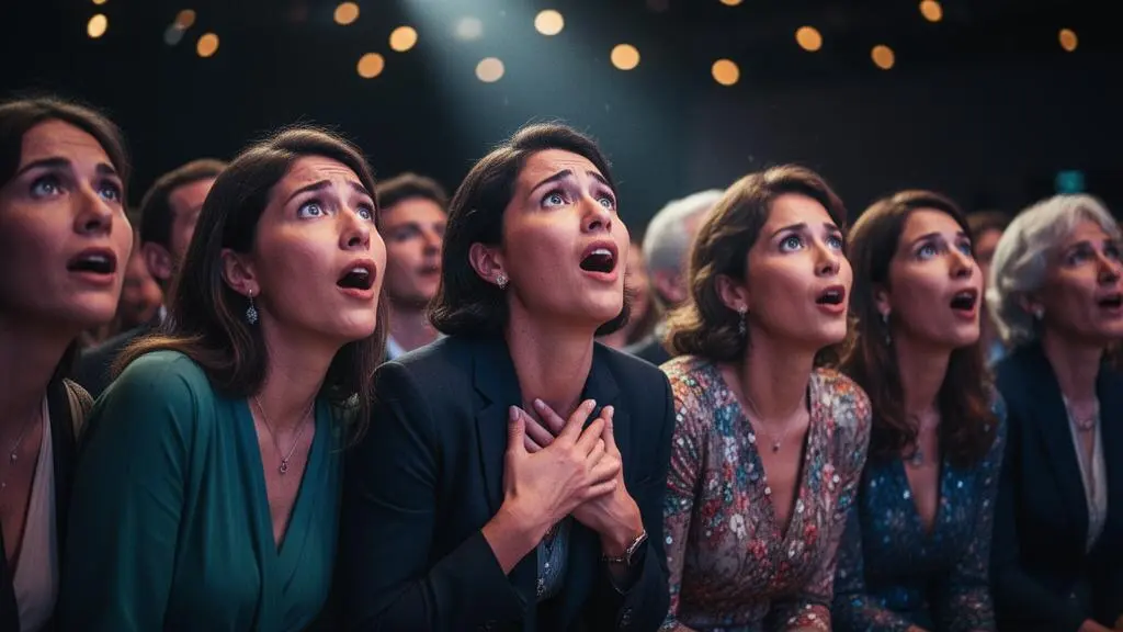 Invités emerveilles lors du devoilement d'un produit lors d'un evenement de lancement, capturant un instant d'émotion collective